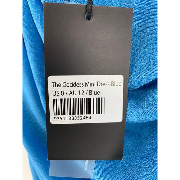 Lioness The Goddess Mini Ruched Dress Womens 8 One Shoulder Blue New Short - Picture 7 of 11